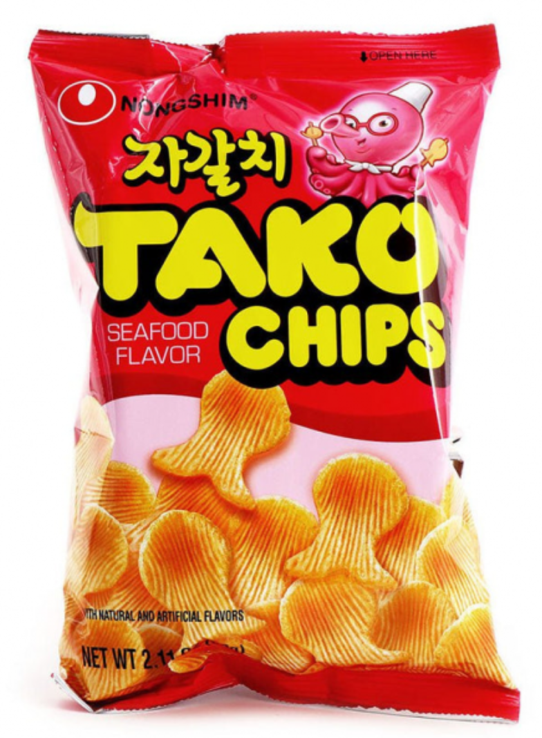 Корейські снеки Nongshim Tako Chips Seafood Flavor 60г