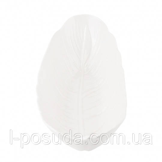 Салатник порцеляновий "Біле перо", 34*15 см, фото 1