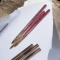 Кисті синтетичні 3 шт для нарощування та декору нігтів (номер 8, 10, 14)