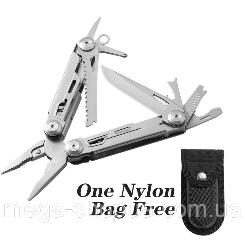 Мультитул складний 12 в 1 з чохлом, універсальний багатофункціональний інструмент для дому, туризму Yoksti D34