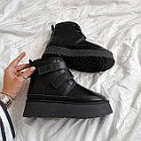 Натуральні шкіряні уггі на липучках, фото 4