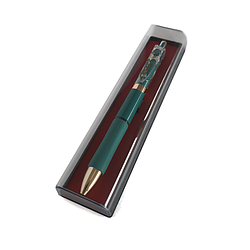 Ручка гелева подарункова 21-7 в футлярі чорна 0,38мм.