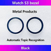 Безель металевий для годинника Xiaomi Watch S3/S4 Automatic Topic Recognition Black + захисне скло, фото 7