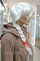 Перука з косою біла. Перука Принцеси Ельзи. 40-80 см 200 г