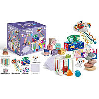 Набір для розвитку малюків "Сенсорний куб" з еластичною решіткою