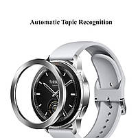 Безель металевий для смарт годинника Xiaomi Watch S3/S4 Automatic Topic Recognition Silver, фото 3