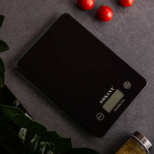 Кухонні настільні електронні ваги для зважування продуктів Sokany SK-19027 до 5кг LCD-дисплей Чорний, фото 2