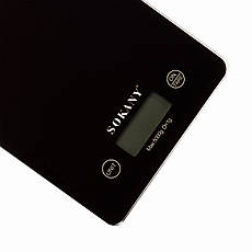 Кухонні настільні електронні ваги для зважування продуктів Sokany SK-19027 до 5кг LCD-дисплей Чорний, фото 3