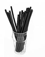 Трубочка для коктейлю кругла з гофрою чорна 6×210 мм 100 шт One Chef NK-801026