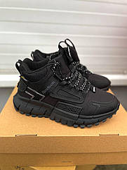 Жіночі підліткові кросівки Reebok Kinetic зима з хутром водовідштовхувальна тканина чорний р 36,37