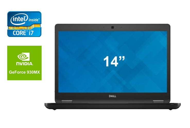 Ультрабук Dell Latitude 5480/ 14" (1920x1080)/ Core i7-7820HQ/ 16 GB RAM/ 480 GB SSD/ GeForce 930MX 2GB