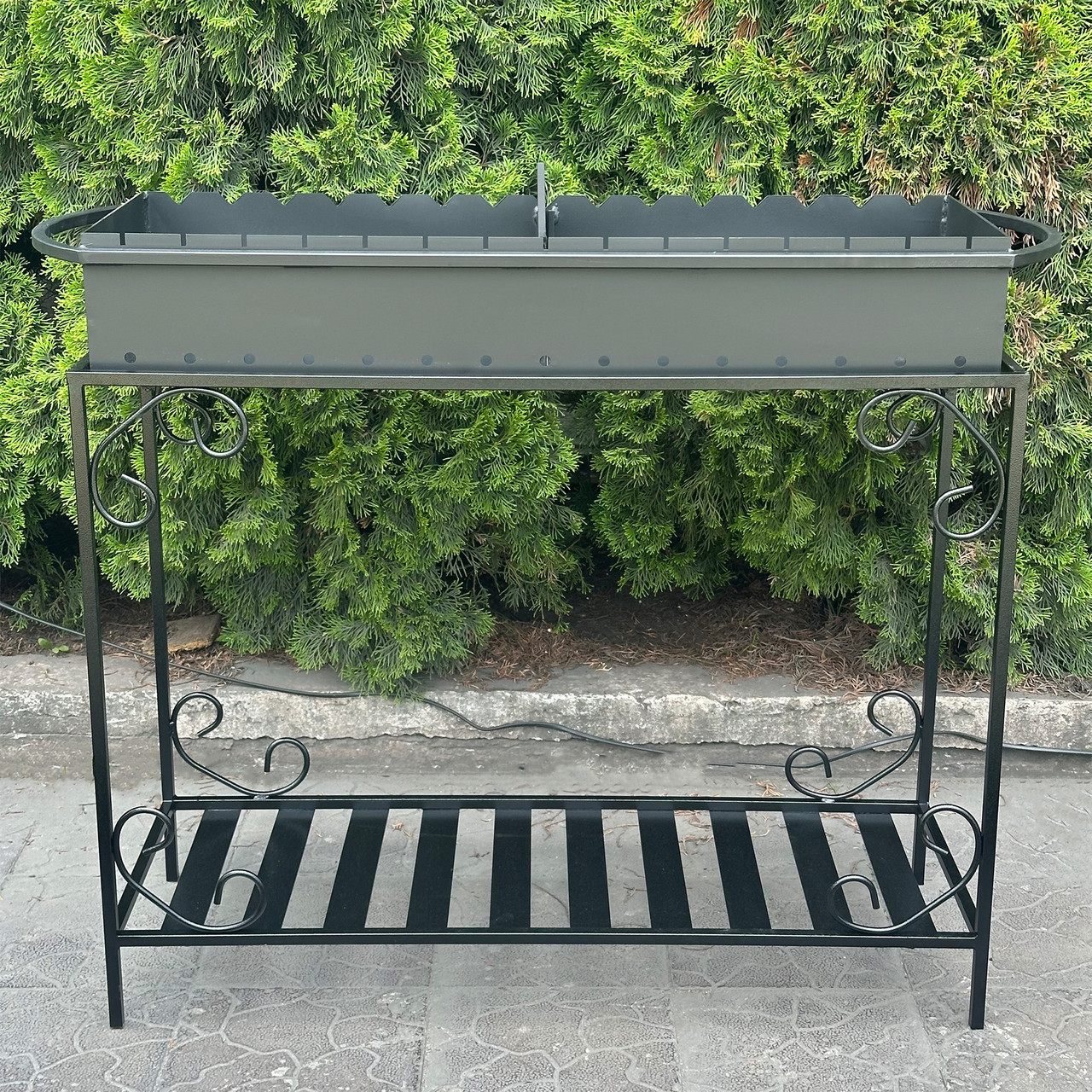 Мангал із дровницею на 15 шампурів 4мм, фото 1