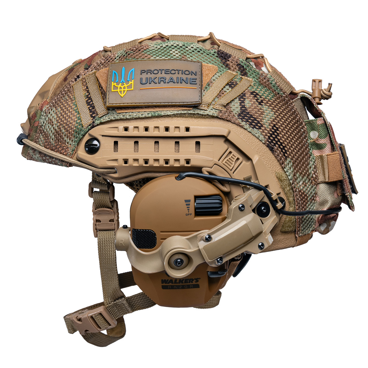 Шолом тактичний Fast TEAM WENDY Helmet NIJ IIIA + Навушники Walkers Razor Slim з чебурашкою + кавер мультикам, фото 1