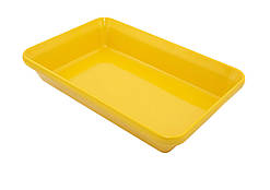 Блюдо для викладання продуктів з меламіну 30×19,5×5,5 см жовте One Chef NK-505342