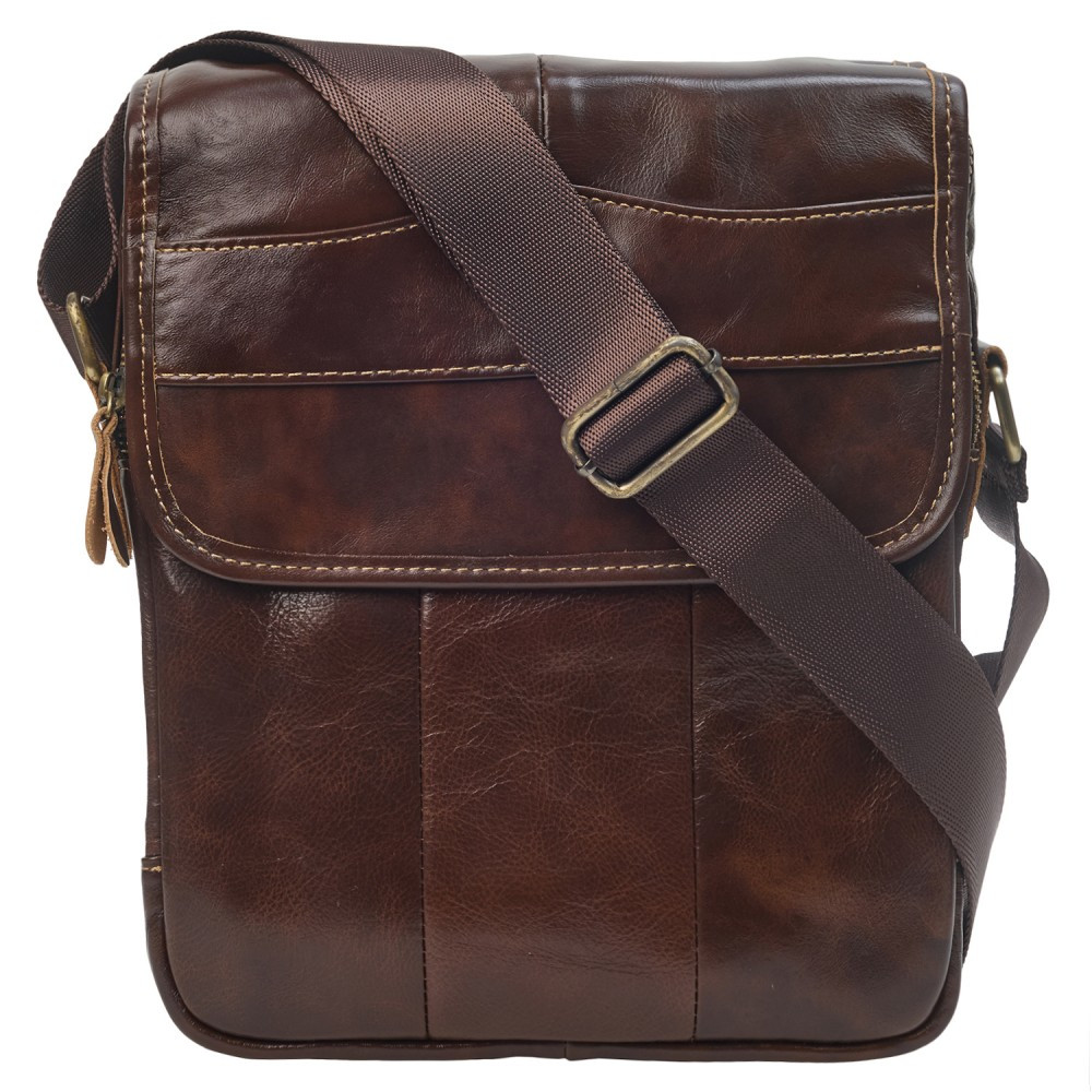 Чоловіча шкіряна сумка через плече BUFFALO BAGS M1121C коричнева