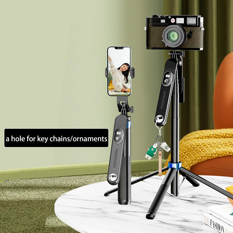 Штатив Selfie stick з пультом на чотирьох ніжках 43-180 см AC Prof P515 Aluminum, фото 1