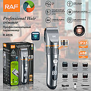 Акумуляторна машинка для стрижки з дисплеєм та 6 насадками RAF R.4026, фото 10