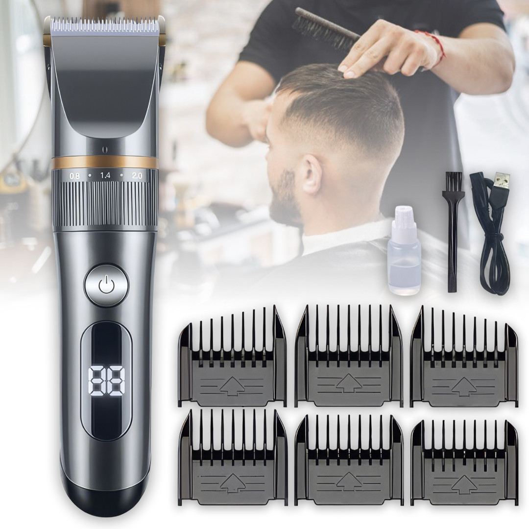 Акумуляторна машинка для стрижки з дисплеєм та 6 насадками RAF R.4026, фото 1