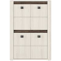 Сучасна невелика вузька біла книжкова шафа модерн з полицями у вітальню зал 90 см Селена ясен сніжний