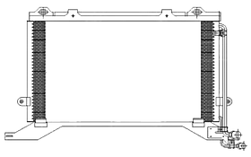 Конденсатор кондиціонера Mercedes 210 (E-CLASS) 95-02 Ava АКПП/МКПП; 600X331X16; -осушувач; (2.2 D/2.5 D/2.5 TD/3.0 TD/2.7 CDI/3.2