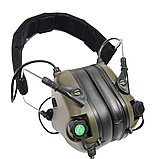 Тактичні навушники EARMOR M32 з універсальним кріпленням Олива. Навушники для стрільби на батарейках, фото 3