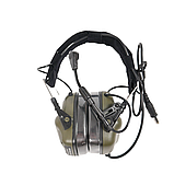 Тактичні навушники EARMOR M32 з універсальним кріпленням Олива. Навушники для стрільби на батарейках, фото 6