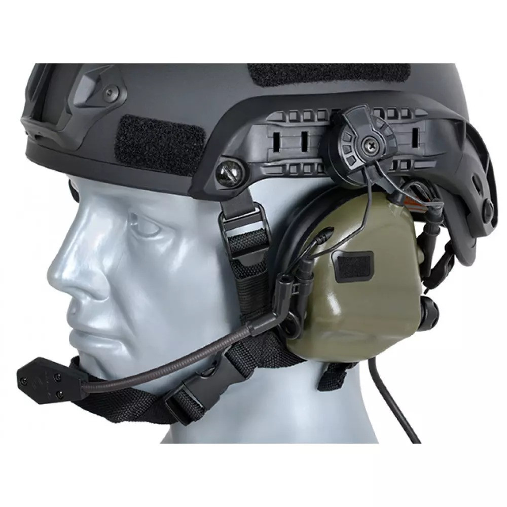 Тактичні навушники EARMOR M32Н Olive з кріпленням. Захисні навушники для ЗСУ, навушники для стрільби