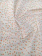 Муслін (жатка 1,35 м) дрібні оранжеві квіточки, 135см