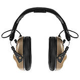 Тактичні навушники EARMOR M31 Койот з універсальним кріпленням. Активні стрілецькі навушники складні, фото 4