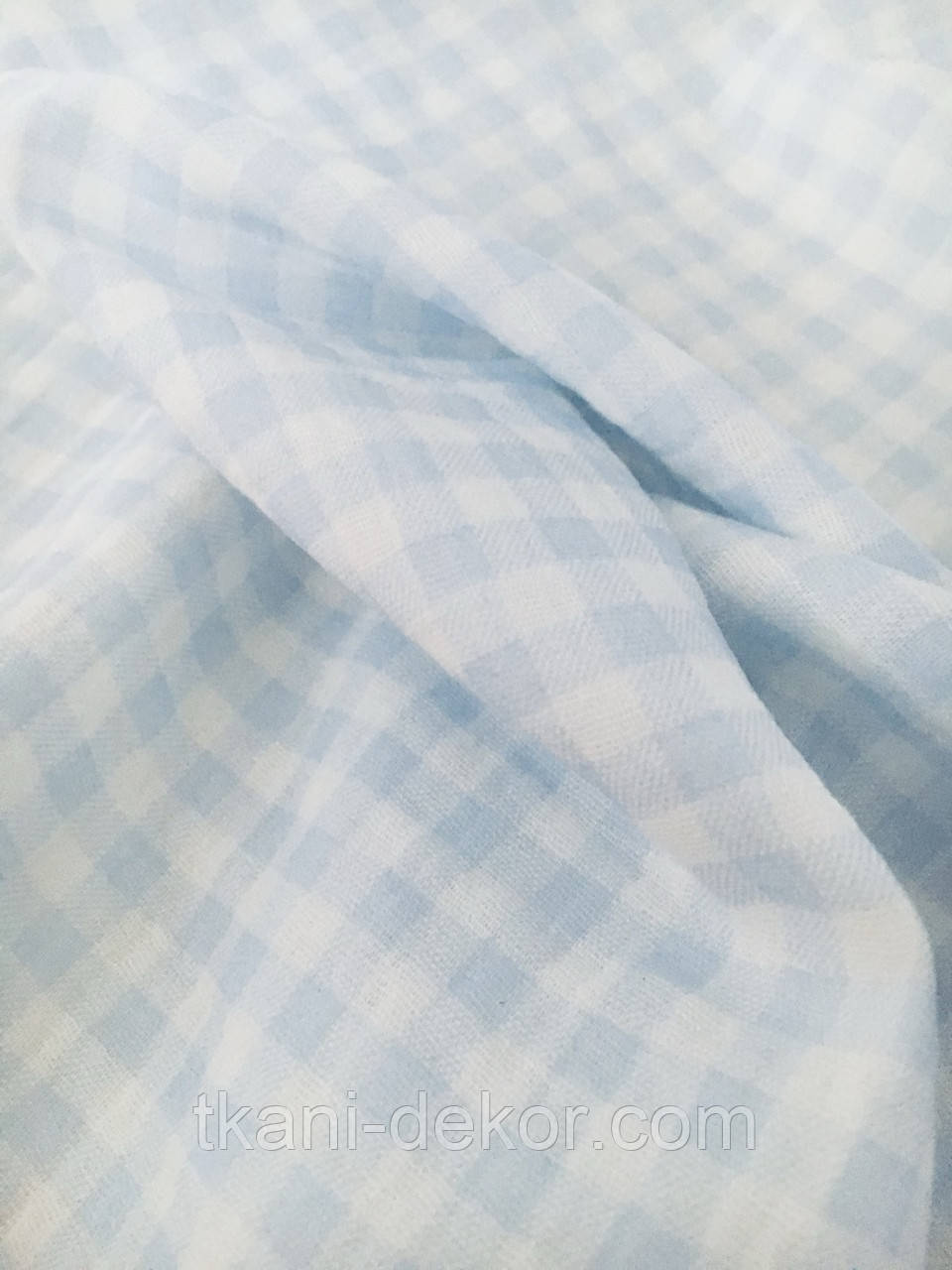 Муслін (жатка 1,35 м) клітинка блакитна, 135см, фото 1