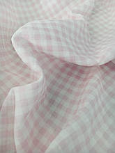 Муслін (жатка 1,35 м) клітинка рожева, 135см