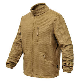 Флісова кофта Militex Windblock Tactical Coyote mod.-4. Фліска військова, тактична флісова кофта койот