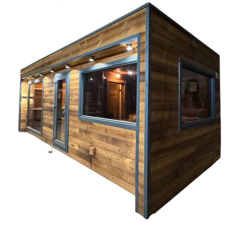 Модульна сауна 7,0х3,2м з панорамними вікнами Gartensauna-40 від Thermowood Production
