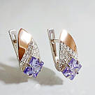 Срібні сережки з золотими накладками, фото 2