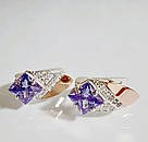 Срібні сережки з золотими накладками, фото 3