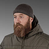 Шапка в’язана Docker Hat. Cotton and wool. Dark coffee, фото 6