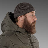 Шапка в’язана Docker Hat. Cotton and wool. Dark coffee, фото 5