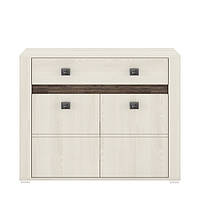 Сучасний комбінований комод тумба 110 см з двома дверцятами та шухлядою у вітальню зал Селена ясен сніжний