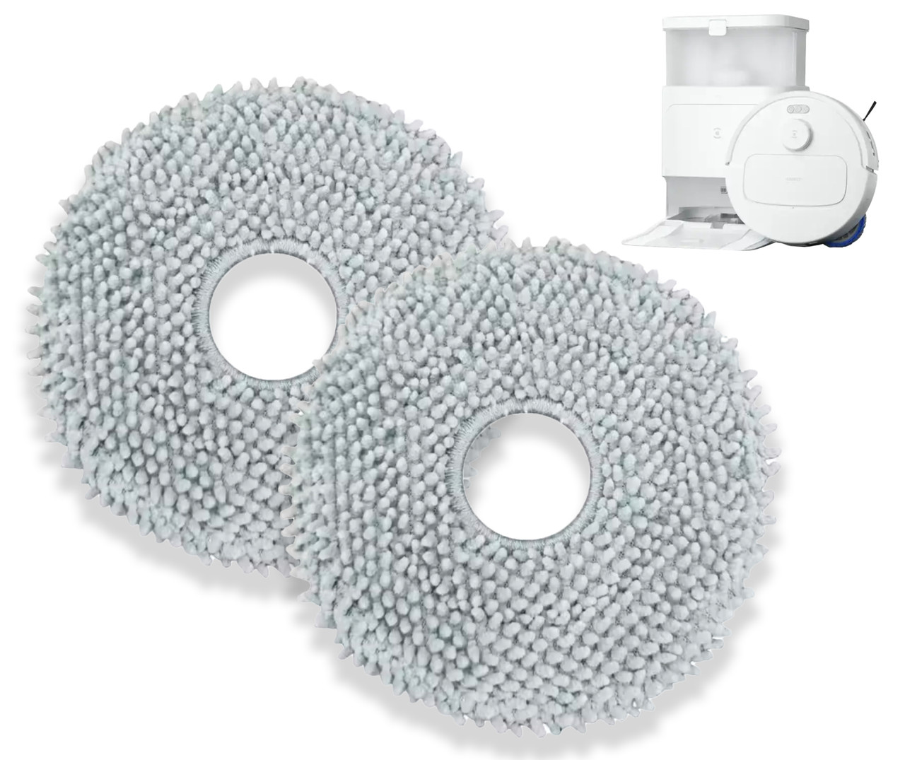Насадки 2 шт з мікрофібри для робота-пилососа Ecovacs Deebot N30 Omni / N30 Pro Omni, фото 1