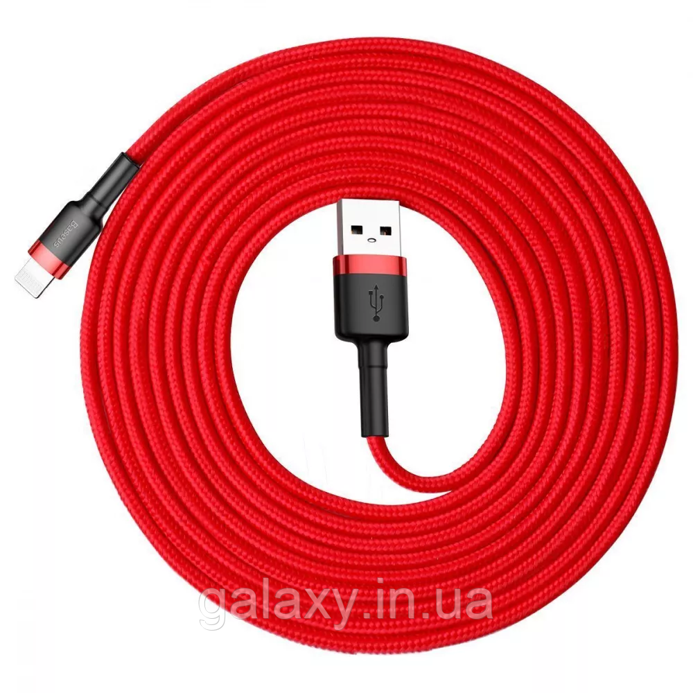Кабель Baseus USB - Lightning 3 метри Cafule Red CALKLF-R09, фото 1