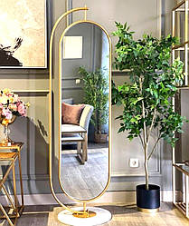 Дзеркало напольне для магазину одягу золото /срібло 180х40 см