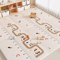Дитячий двосторонній складний термокилимок УЦІНКА "Весела вулиця та Диво-цифри" 200*180см POPPET