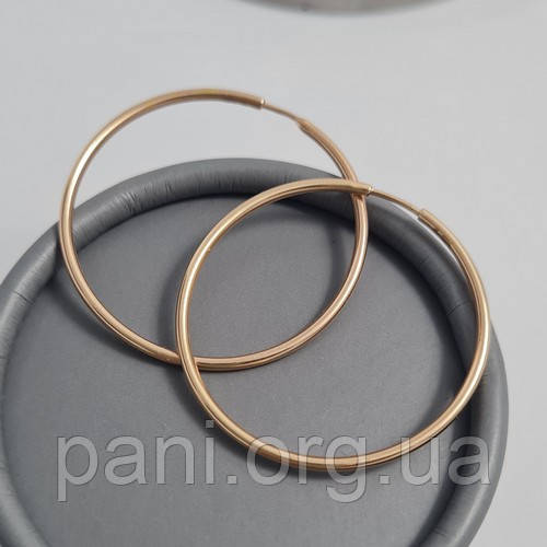 Сережки конго позолочені круглі зі срібла, фото 1