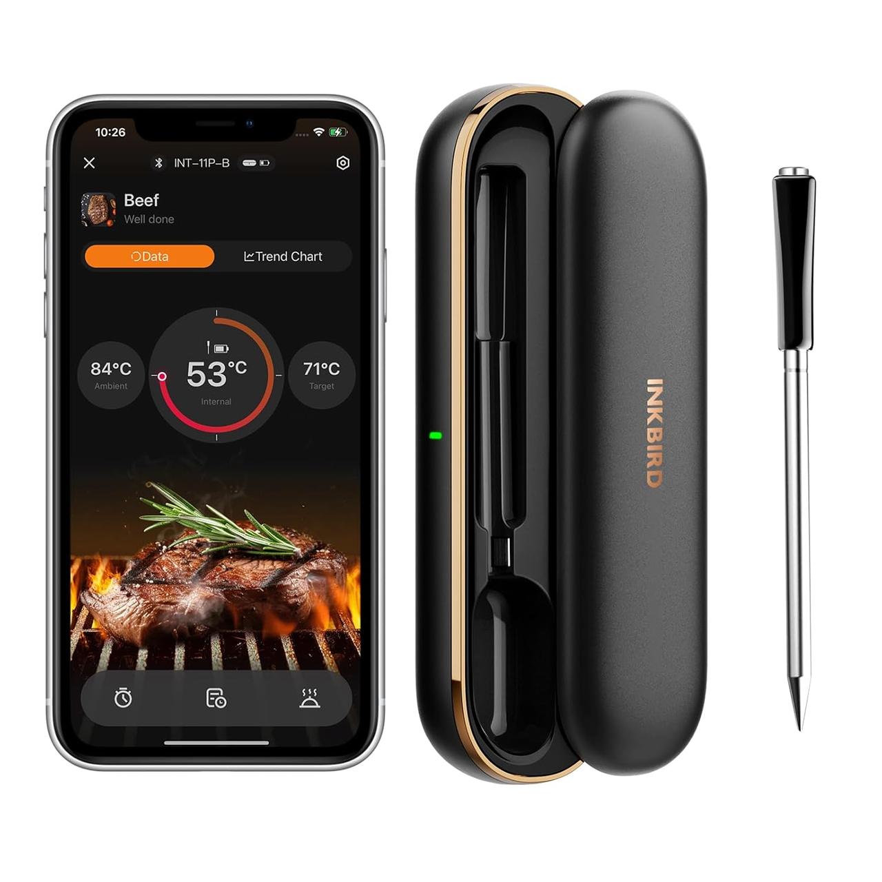 Термометр для барбекю з керуванням додатками Inkbird INT-11P-B Bluetooth 1 щуп