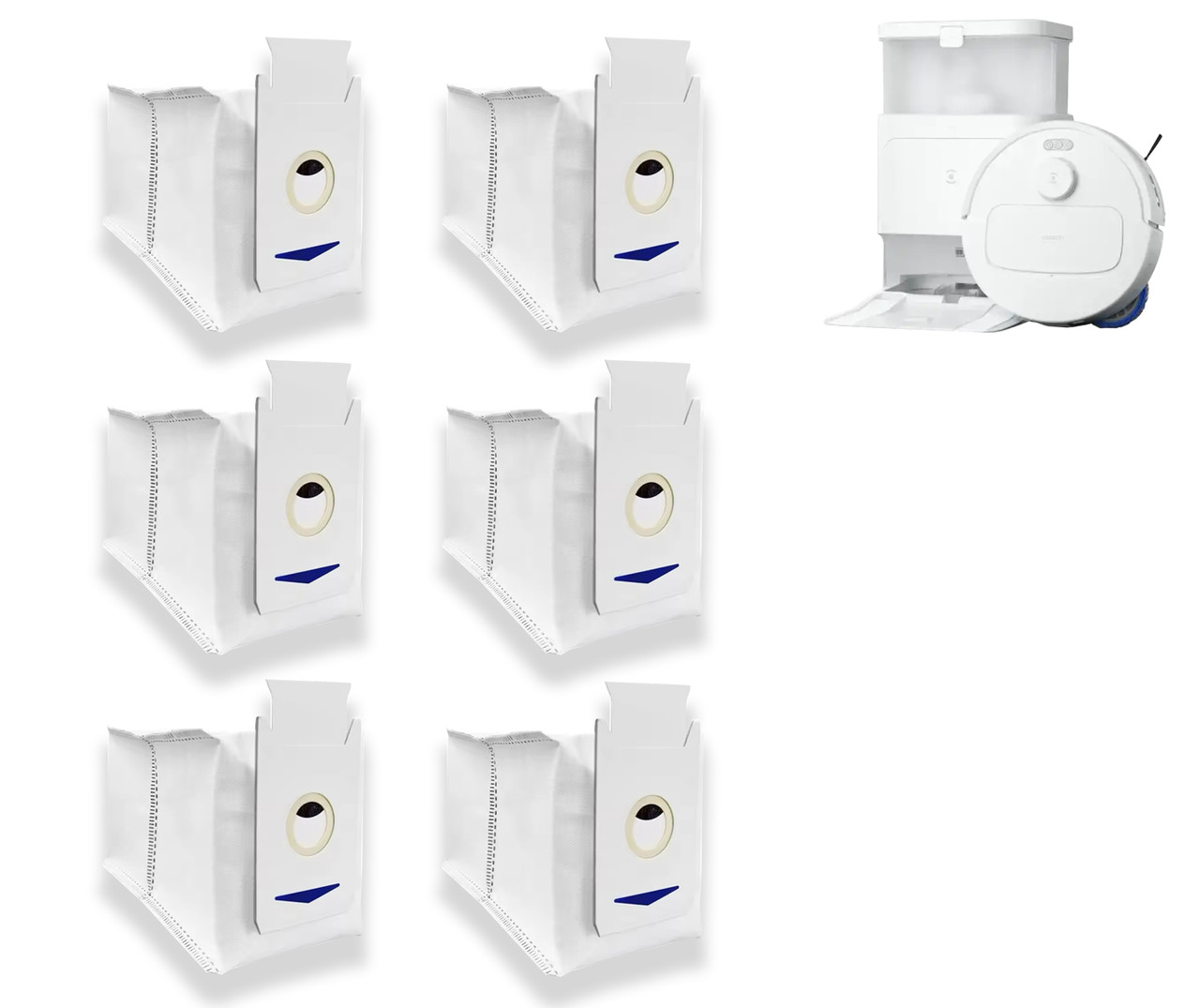 Мішки 6 шт для пилу для роботів-пилососів Ecovacs Deebot N30 Omni / N30 Pro Omni