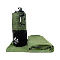 Рушник спортивний мікрофібра Love You з чохлом зелений 50х90 см (60147)