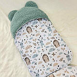 Комплект Тедді для новонароджених, спальник та комбінезон колір шавлія, фото 3