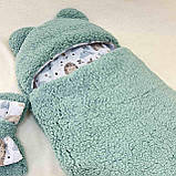 Комплект Тедді для новонароджених, спальник та комбінезон колір шавлія, фото 4