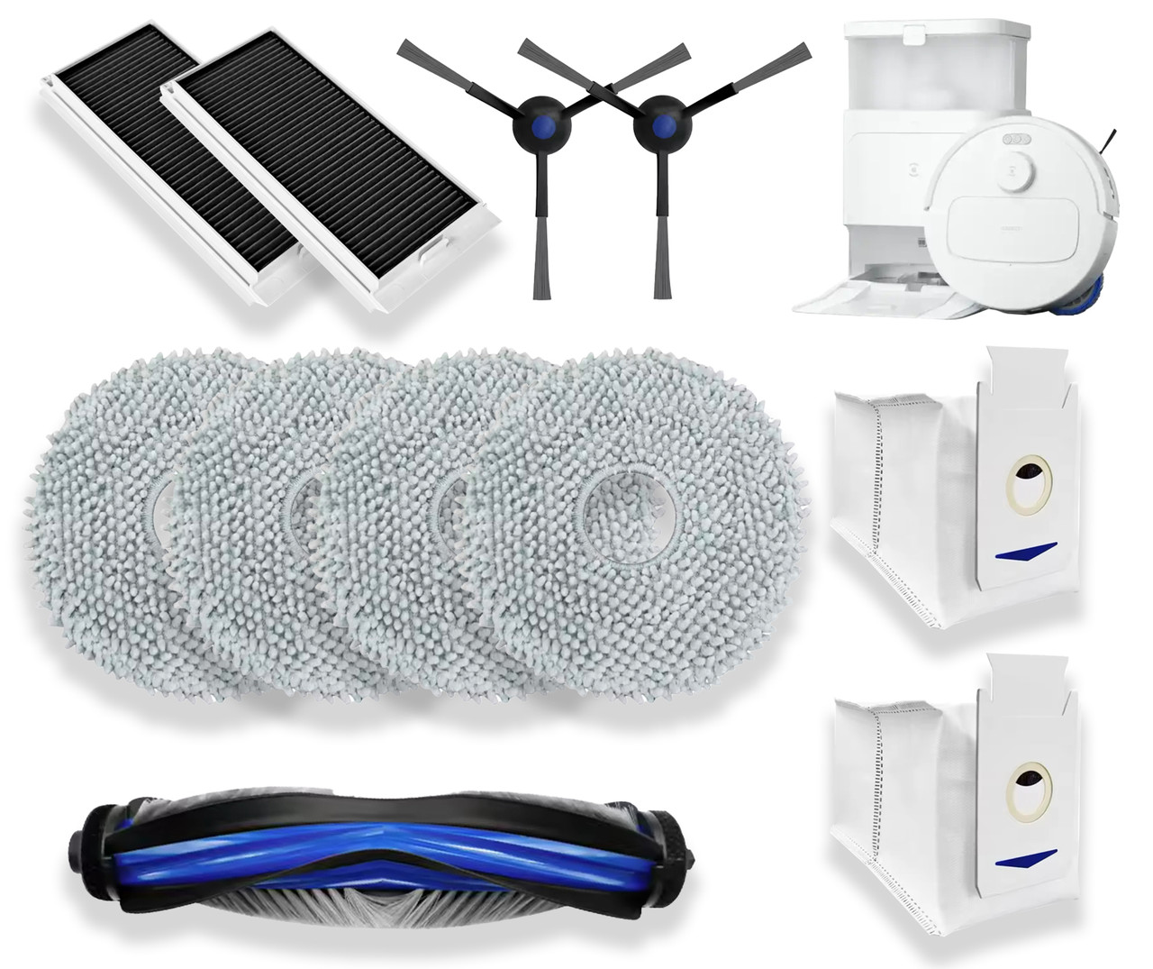 Комплект змінних аксесуарів (11 шт.) для роботів-пилососів Ecovacs Deebot N30 Omni / N30 Pro Omni, фото 1