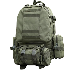 Військово-тактичний рюкзак Molle Assault 55 L+ 3 органайзери Олива